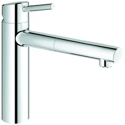 Einhand-Spültischbatterie Concetto 31214_1, mittelhoher Auslauf, Einlochmontage, Niederdruck für offene Warmwasserbereiter, eigensicher