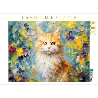 CALVENDO Puzzle Kätzchen im Stil moderner Kunst | 2000 Teile Lege-Größe 90x67cm Foto-Puzzle für glückliche Stunden