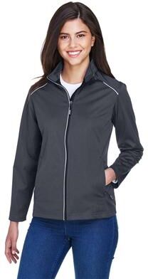 CORE365 CE708W Women's Techno Lite Three-Layer Knit Tech-Shell Jacket in Carbon size Large   Polyester