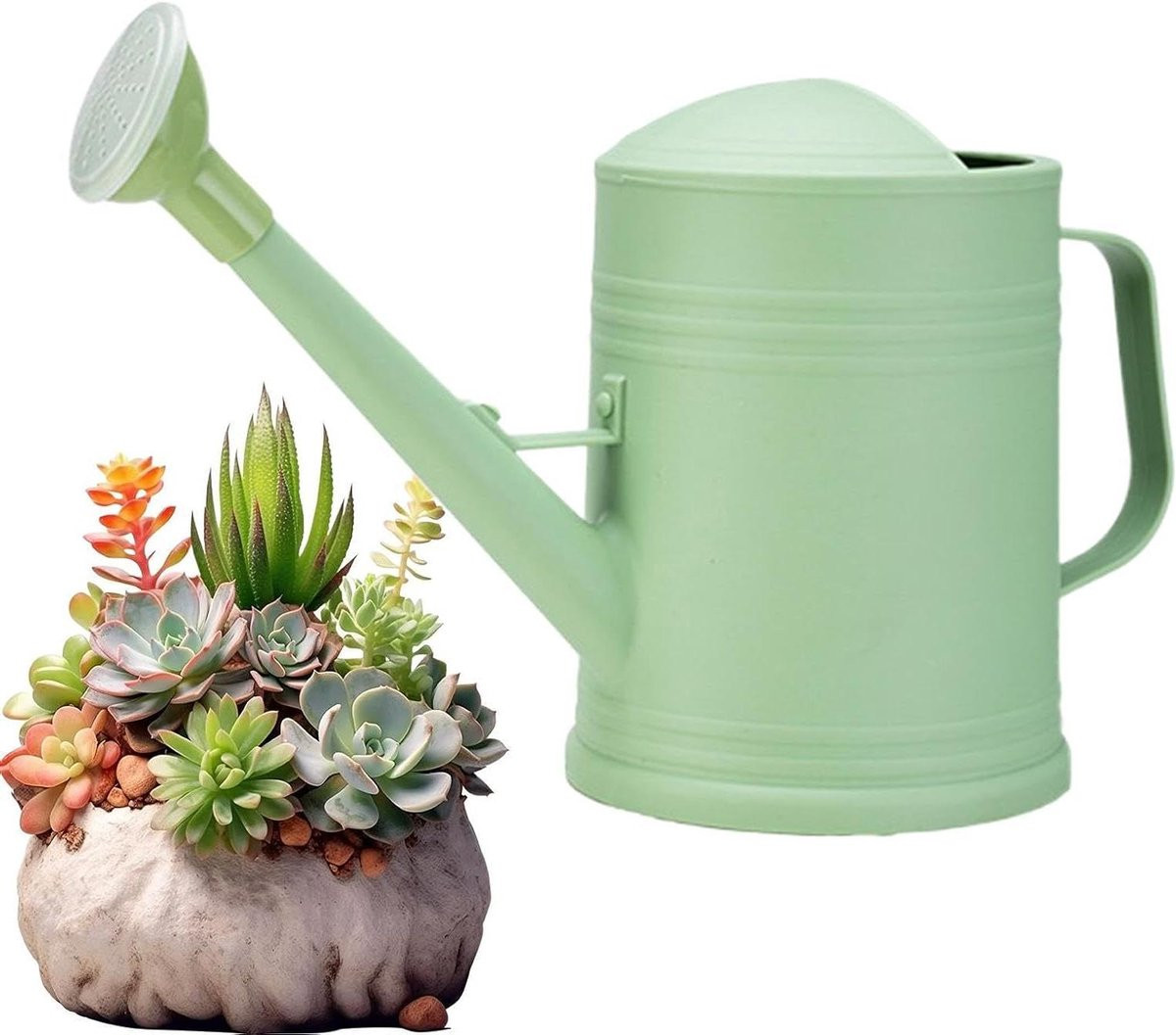 Groene gieter voor planten met fijne nevel en comfortabele handgreep, 2 liter