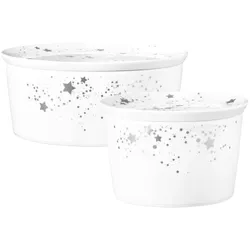 Seltmann Weiden Liberty Silver Stars Gebäckdosen-Set mit Deckel 2-teilig