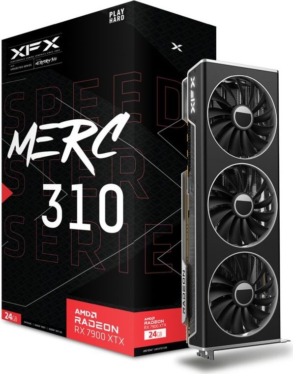 XFX Speedster MERC310 Radeon RX 7900 XTX Black Edition Gaming Grafikkarte 24GB GDDR6 RX-79XMERCB9