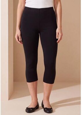 Plus Size Women's Plus Size Essential Stretch Capri Legging by Roaman's in Black (Size 22/24) Activewear Workout Yoga Pants