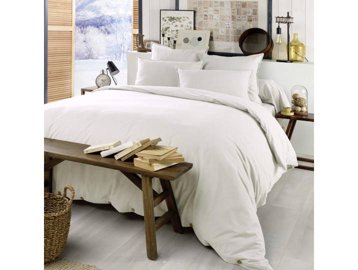 Housse de couette flanelle blanc 260x240 cm