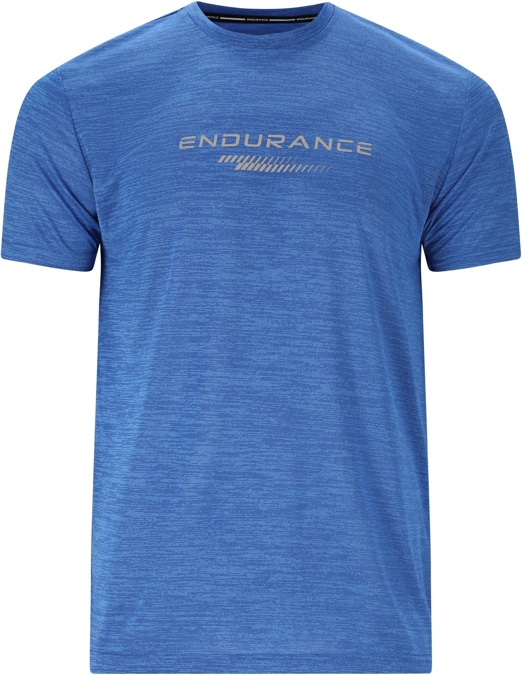Funktionsshirt ENDURANCE "PORTOFINO", Herren, Gr. M, blau (hellblau, meliert), 100% Polyester, bedruckt, meliert, normal, Rundhals, Shirts Funktionsshirt, mit praktischer Quick Dry-Technologie