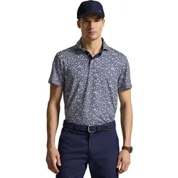 RALPH LAUREN Polo Knit Airflow Print, navy/weiss