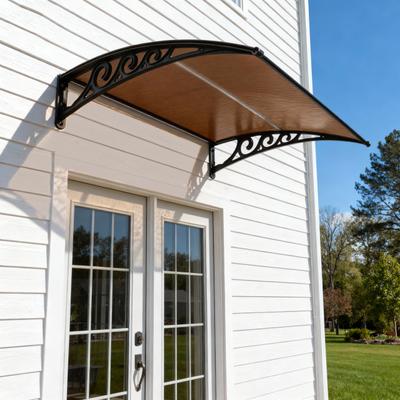 Pultvordach KONIFERA "Valencia", braun (schwarz, braun), B:150cm H:27cm T:100cm, Aluminium, Polycarbonat (PC), Vordächer, Vordach Haustürvordach Überdachung, 1 St., Polycarbonat