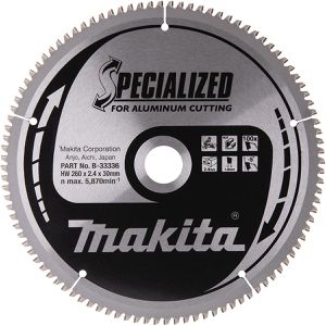 Makita Kreissägeblatt B-33336, Specialized, 260 x 30mm, 100 Zähne, für Aluminium