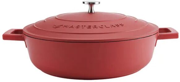 MasterClass Cast Aluminium 4L Shallow Casserole Dish Red