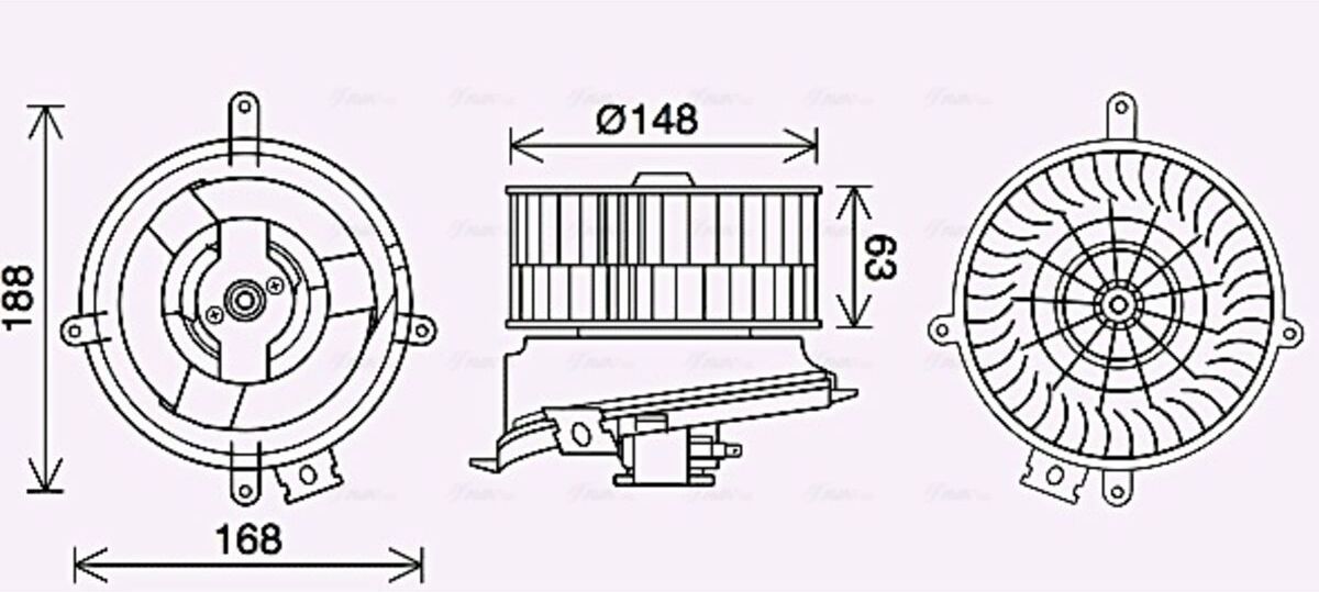 Elektromotor, Innenraumgebläse AVA COOLING MS8711