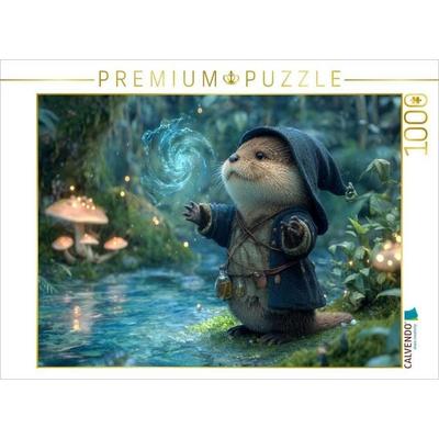 CALVENDO Puzzle Magischer Otter im Zauberwald | 1000 Teile Lege-Größe 64x48cm Foto-Puzzle für glückliche Stunden