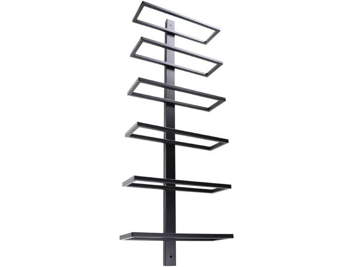 Catrinaz® Wijnrek Muur voor 6 Flessen – Wand Wijnrek van Hoogwaardig Staal – Mat Zwart Industrieel Design – Ruimtebesparend & Decoratief