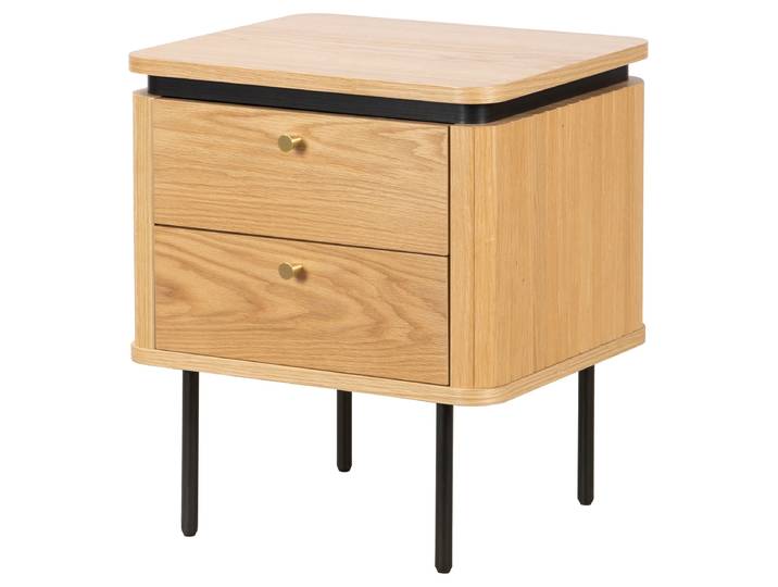 Furnierte Nachtkommode URDOI 48 x 55 x 40cm Braun