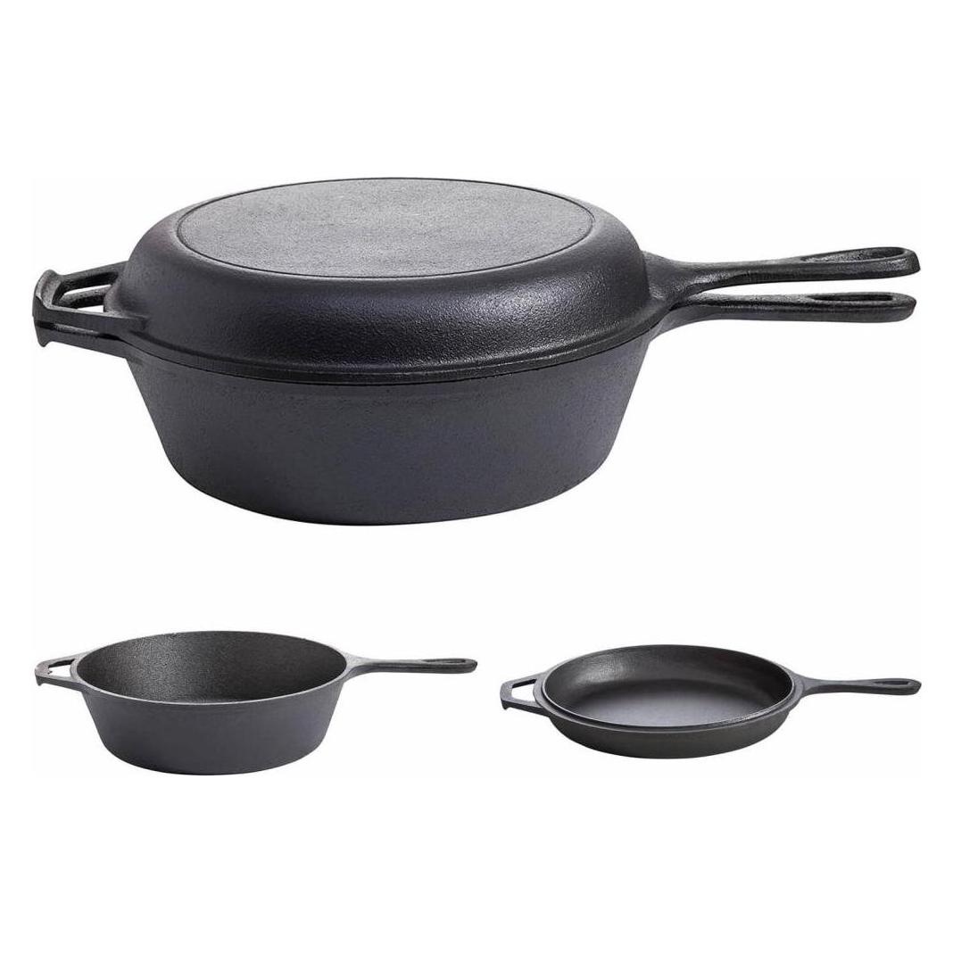Gusseisenkuss 2in1 -Gusseisen Topf & Pfanne, Ø 26 cm (Bratpfanne, Kochtopf, Gusseisen, 26 x 7.50 cm) (43781248)