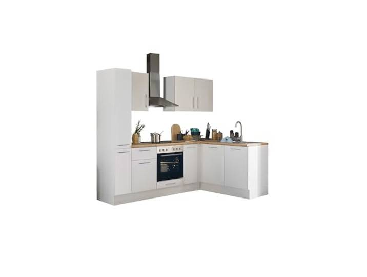 TURIN L Eckküche Winkelküche Weiß Artisan Eiche Optik 240 x 211 x 60 cm Küche ohne Küchengeräte, L-Küche, mit Stauraum, großzügige Fächer, wechselseitig montierbar, Einbauküche ohne Elektrogeräte