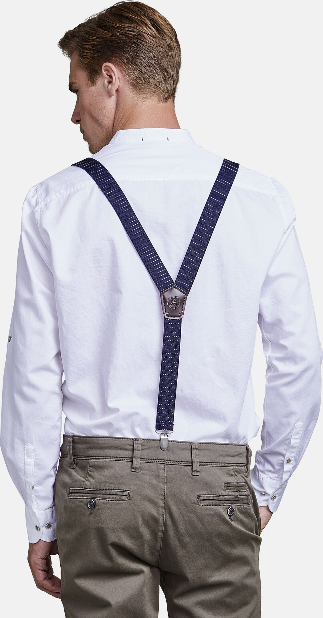 Hosenträger LERROS "Hosenträger mit Punkten", Herren, Gr. Normalgrössen, blau (navy), 70% Polyester, 30% Elasthan, Hosenträger Hosenträger navy Normalgrössen