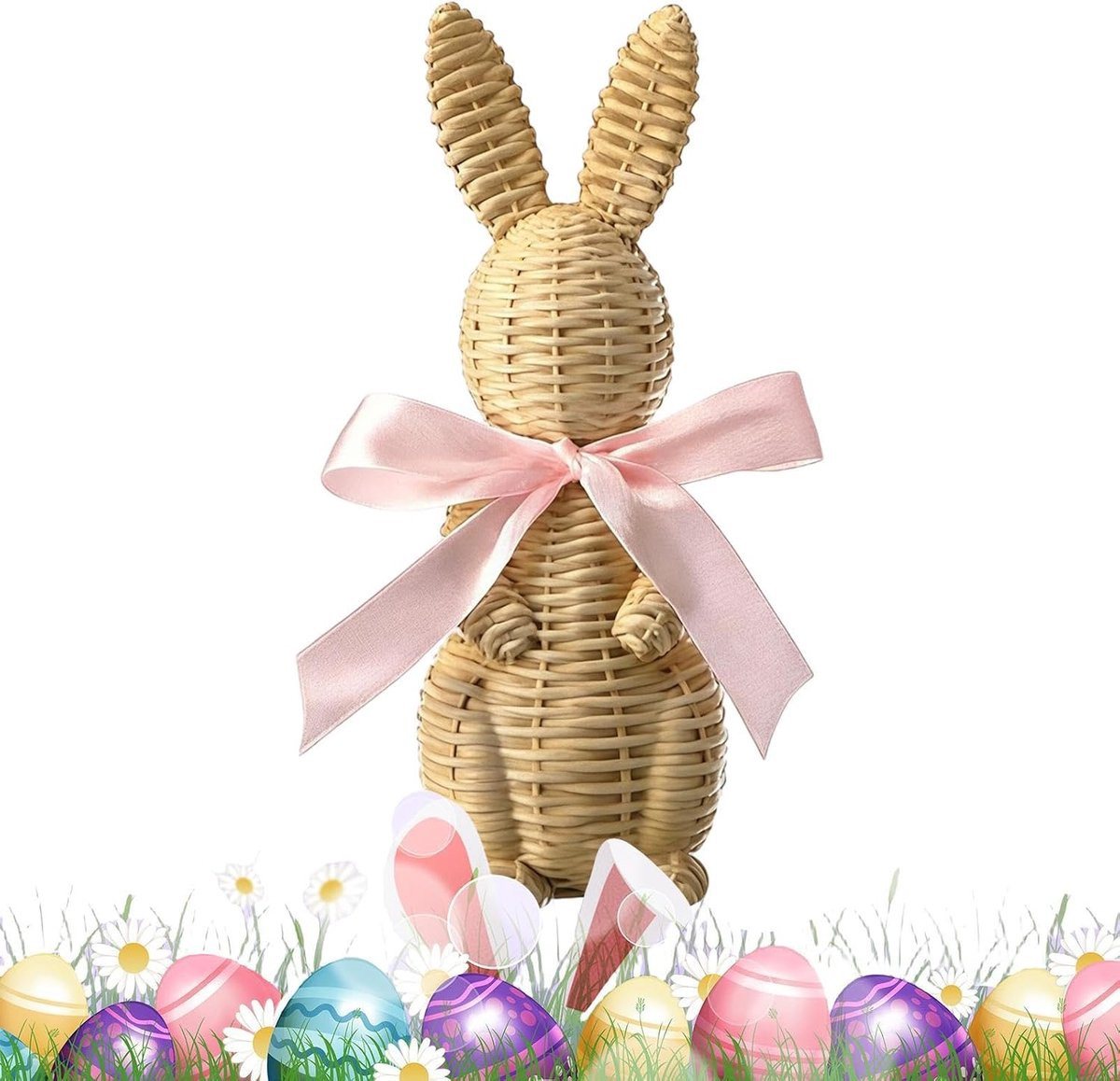 Paashaas Beeldje Bruin - Handgeschilderd Decoratie Figuur - 20 cm