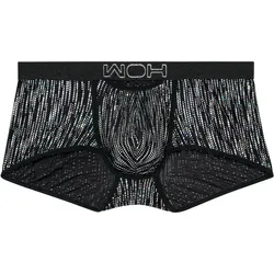 WOH Herren Boxershort - Pure Seduction, Trunk, Glitzer, Spitze, Logobund Schwarz / 2XL