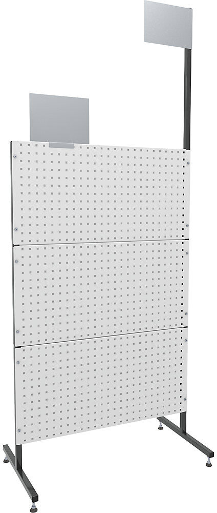 Organisations-Stellwand, stationär, 3 Lochbleche, 3 Glattbleche eurokraft pro