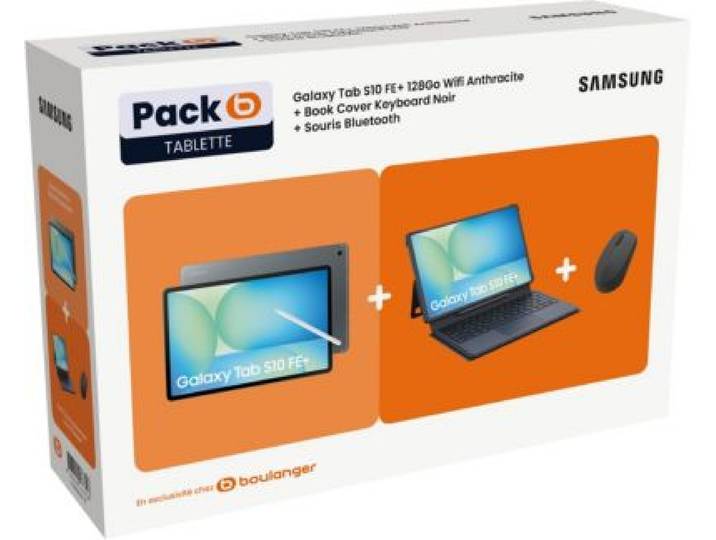 Samsung - Tablette Android Pack Galaxy Tab S10 Fe+/Etui Clavi/Souri