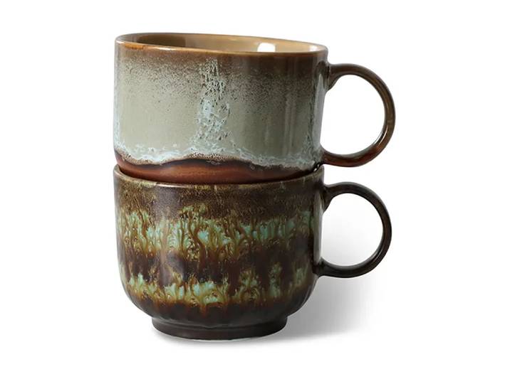 HKliving Tasse à thé 70 s 42,5 cl, 2 pièces Odyssey'