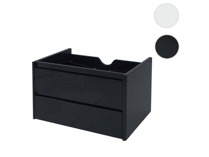 Meuble sous-vasque HWC-B19 meuble sous-vasque salle de bain haute brillance Soft-Close 50x80cm ~ blanc