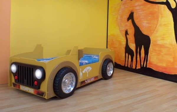 Kinderbed Jeep voertuig Africa safari thema voor de kinderkamer