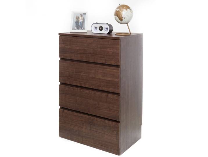 Iris Ohyama Chiffonier Buffet Meuble Commode Multifonction 4 tiroirs WCH 590- Marron L39 x P59 x H88 cm