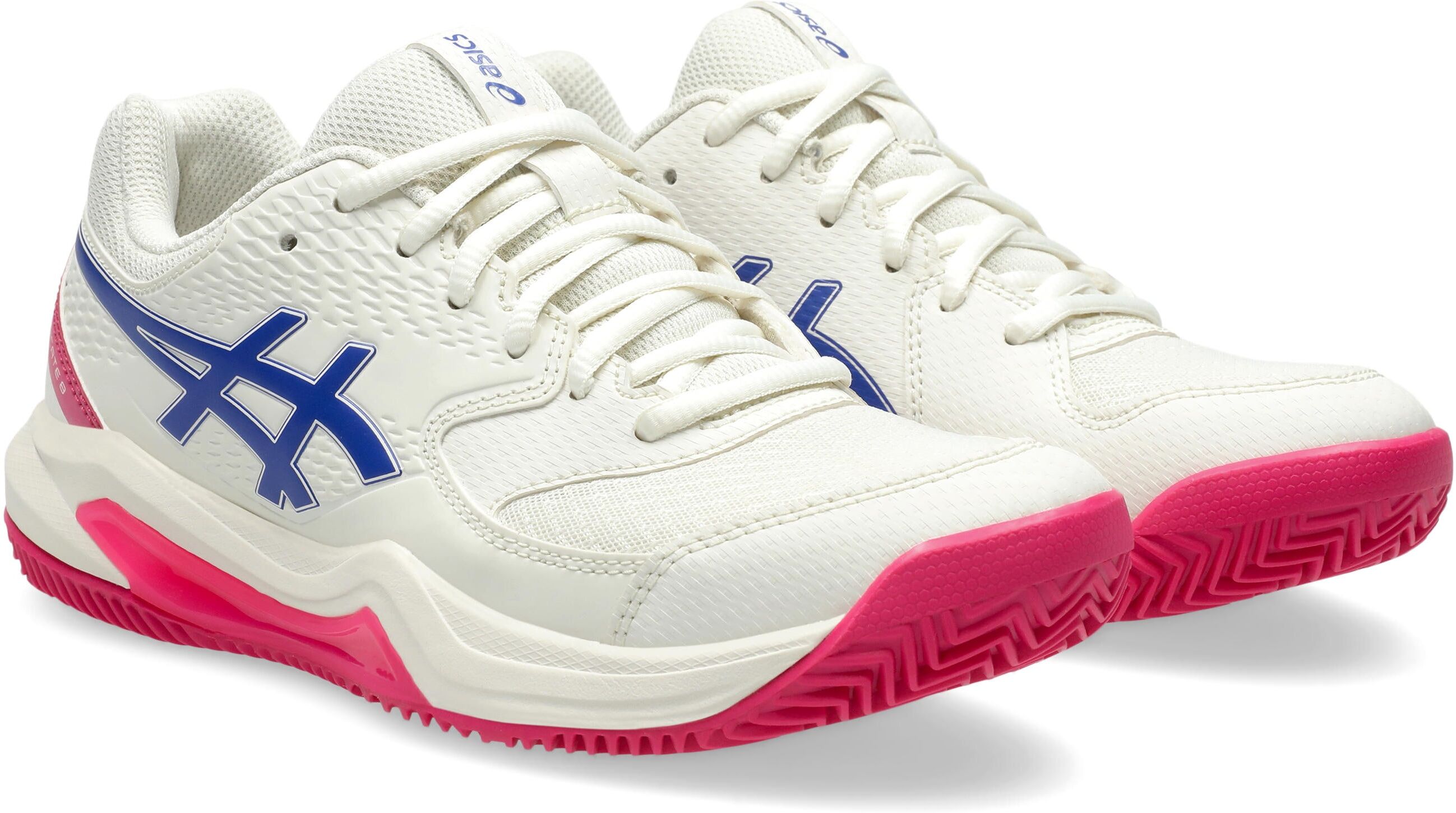 Tennisschuh ASICS "GEL-DEDICATE 8 CLAY", Damen, Gr. 39, pink (cream, schwarz cobalt), Synthetik, Schuhe Tennisschuh, Sandplatzschuhe für Ascheplätze cream, schwarz cobalt 39