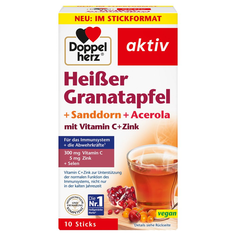 Doppelherz heißer Granatapfel+Sanddorn+Acerola 10 St Granulat