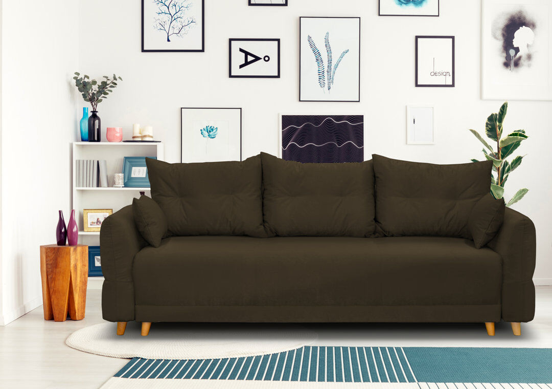 Norden Home Mowbray 3-Seater Sofa Bed Brown 94cm H X 230cm W X 100cm D