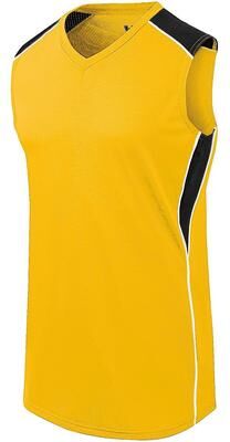 Augusta Sportswear 312162 Athletic Women's Dynamite Jersey T-Shirt in Gold/Black/White size Large   Polyester/Spandex Blend