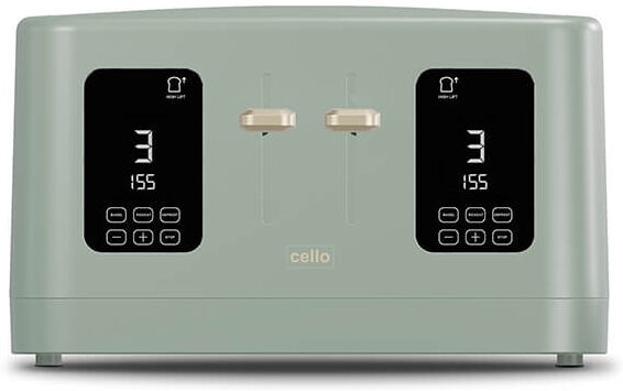 Cello Overture Sage Green 4 Slot Digital Toaster