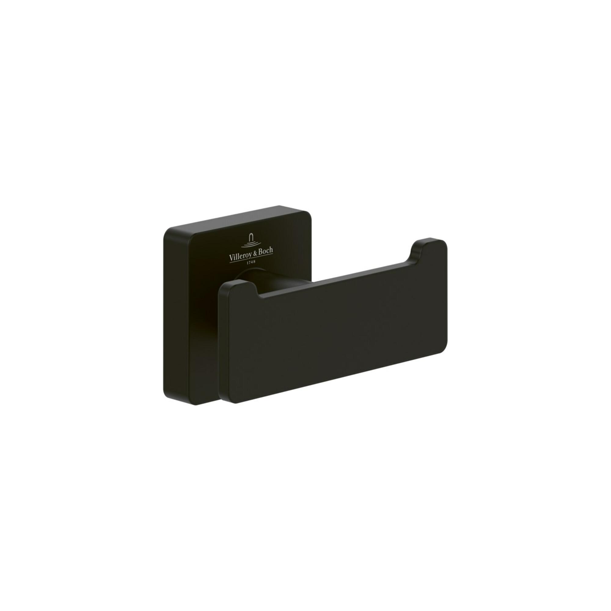 V&B Dop.-Handtuchhalter Elements Striking matt black, 80x44x45mm ; Villeroy & Boch (TVA152012000K5)