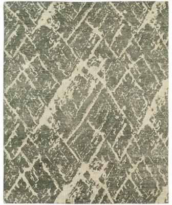 KALATY Modern Grey Hand-Knotted Wool Area Rug