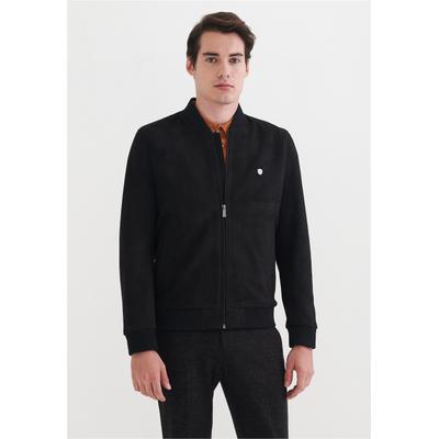 Outdoorjacke PIERRE CARDIN, Herren, Gr. S, schwarz, 100% Polyester, unifarben, normal, Jacken Outdoorjacke, aus Kunstwildleder
