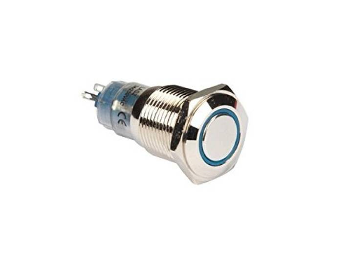 Velleman R1600b Spdt 1 NO 1 NC ronde en métal Bleu Bague Bouton poussoir\, Multicolore