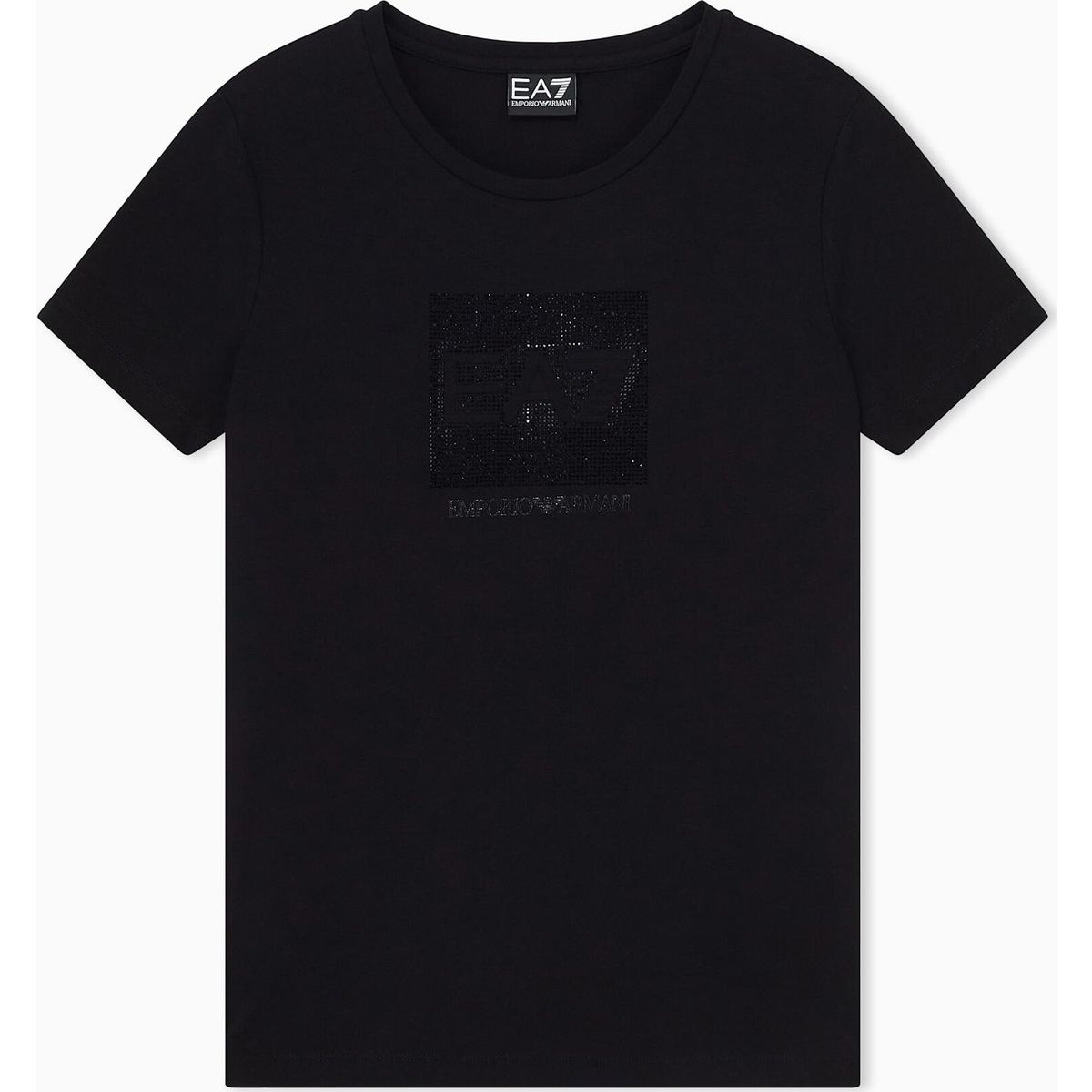 EA7 Train Logo Series W Tee SS Strass Box Crossover - Train Logo Series W Tee SS Strass Box Crossover black (UC001) 3XL 7W001405 AF10373-UC001-3XL