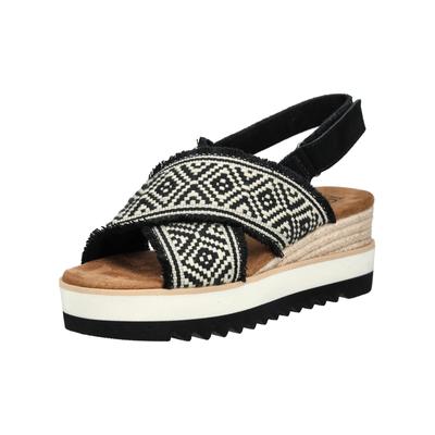 Keilsandalette TOMS "TOMS Sandalen Textil", Damen, Gr. 39, schwarz, Textil, Schuhe
