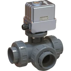 3-Wege-Motor-Kugelventil ECO 63mm PVC 230 VAC – T2-Kugel