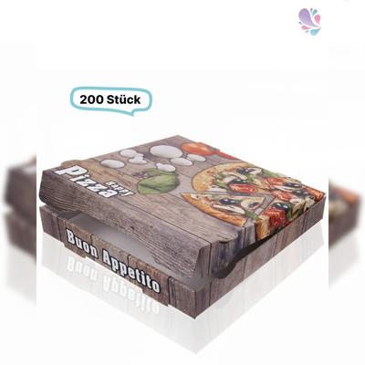 Blanc HYGIENIC Pizzakarton Pizzabox 33x33x4 weiß mit Neutraldruck 200 Stk, to go, take away, kompostierbar, Kraftkarton, fettresistent
