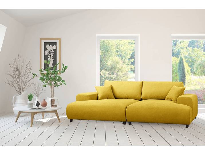 Bigsofa Trouville Gelb/Senfgelb Microfaser Enza 237 x 79 x 144cm Modern