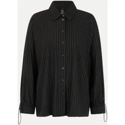 Nadelstreifen-Bluse mit Fledermausärmel Schwarz 38