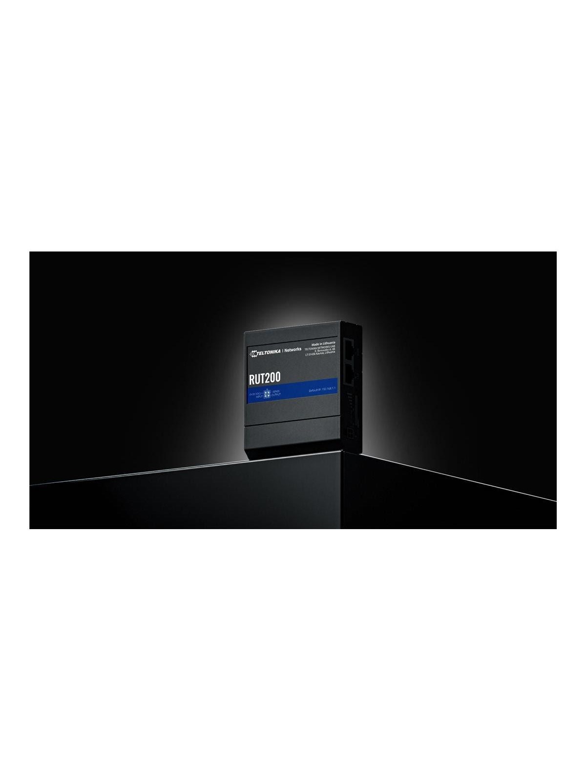 Teltonika RUT200 - wireless router - WWAN - Wi-Fi - 4G 2G 3G - DIN rail mountable surface-mountable wall-mountable - Wireless router N Standard - 802.11n