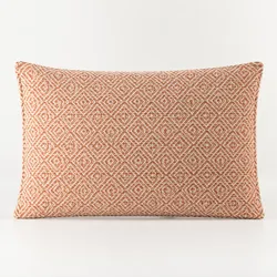Classic Cushion Cover - Burgundy Squares- 30x50cm - Lumber Style