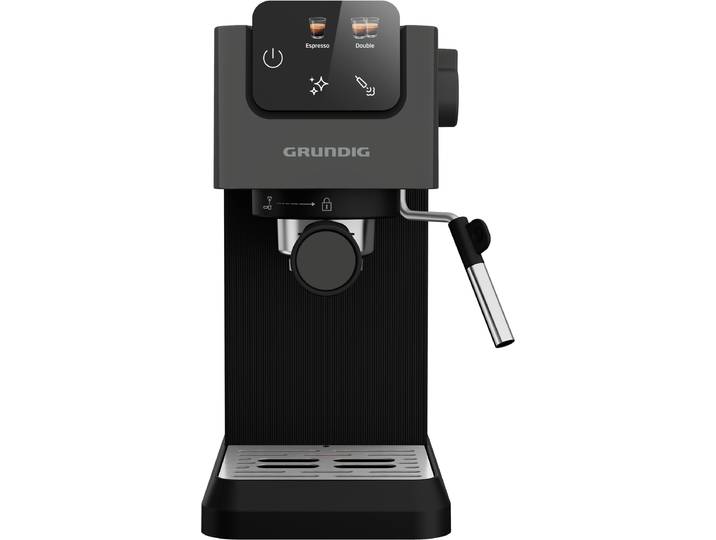 GRUNDIG Espressomaschine KSM 4330 , schwarz (schwarz inox, schwarz), B:14,5cm H:31cm T:42,5cm, Kaffeemaschinen, 1628W Espressomaschine mit 15 Bar, Touch & BrewSense™, Espressomaschine