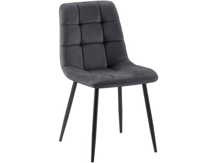 CLP Stuhl Samt Dunkelgrau, Metall, 45x84x55 cm, Esszimmer, Stuhl