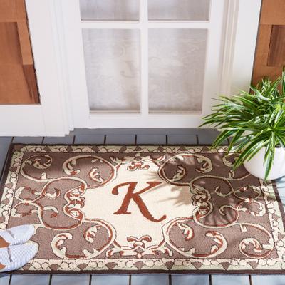 SAFAVIEH Hand-hooked Monogram J Mocha Rug