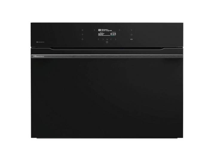 Hisense Kompaktbackofen, Schwarz, Metall, Glas, keine Pflicht zur Energieverbrauchskennzeichnung, 59.5x45.5x54.6 cm, Kindersicherung, Restzeitanzeige, Startzeitvorwahl, Digitaldisplay, Elektronikuhr, Kühlgebläse, Selbstreinigung, Backofenbeleuchtung abschaltbar, Farbdisplay, Tür mit Soft-Close, Schnellaufheizung, Vollglas-Innentür, Türdämpfung, Backofenbeleuchtung, hochhitzebeständig, mehrere Einschubebenen, Timerfunktion, Sensor-Touch-Bedienfeld, Abschaltautomatik, Befestigungsklemme, Kochassistent, Airfry, Küchen, Küchenelektrogeräte, Backöfen, Einbaubacköfen