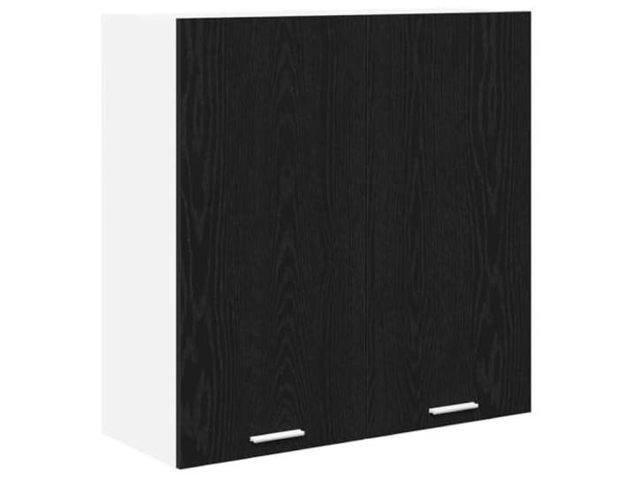 HKTMGDNG Hängeschrank Schwarz Eichen-Optik 80x31x80 cm Küchenschrank Praktischer Oberschrank für Küche und Esszimmer mit zwei Türen und 60 kg Belastbarkeit für Teller und Tassen.